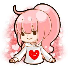 [LINEスタンプ] LOVE Pink Girlの画像（メイン）