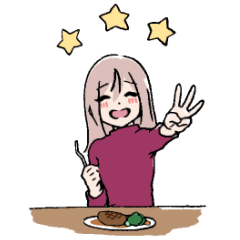 [LINEスタンプ] もぐもぐ女子の画像（メイン）