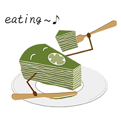 [LINEスタンプ] Matcha mille crepe ＆ Cookie