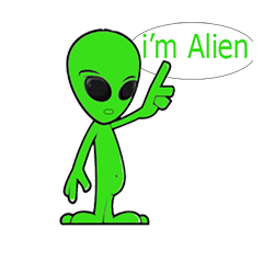 [LINEスタンプ] Alien head green