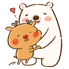 [LINEスタンプ] Dear Deer＆White Bear(Daily Life)