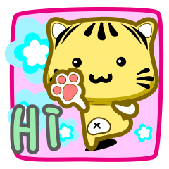 [LINEスタンプ] little striped cat show time.