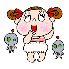 [LINEスタンプ] With crybaby Nanami＆yadayada alien