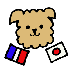 [LINEスタンプ] モフ犬のひとことフランス語＆日本語