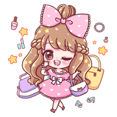 [LINEスタンプ] She like pink activity