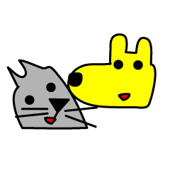 [LINEスタンプ] Yellow dog ＆ gray cat