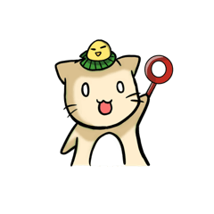 [LINEスタンプ] A cat with lotus leaves
