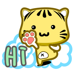 [LINEスタンプ] Cute striped cat. CAT03