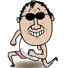 [LINEスタンプ] Curly Hair Uncle (10.0)
