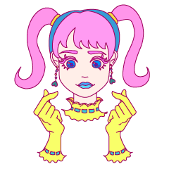 [LINEスタンプ] colorful kawaii girlの画像（メイン）