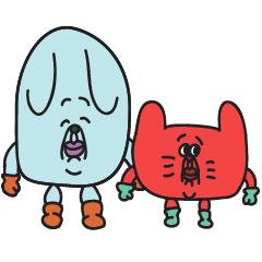 [LINEスタンプ] イヌマンとネコマシン