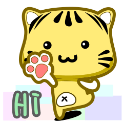 [LINEスタンプ] Cute striped cat. CAT10