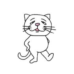 [LINEスタンプ] タレ目にゃんこプニュ