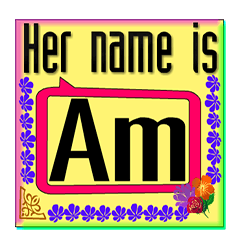 [LINEスタンプ] Her name is Am.