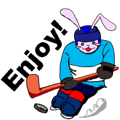 [LINEスタンプ] Ice hockey rabbits