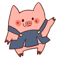 [LINEスタンプ] mink the little pig