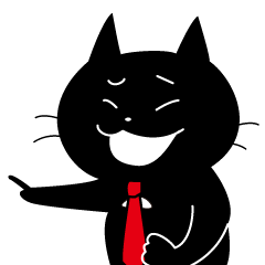 [LINEスタンプ] サラリーマン黒猫 わさび