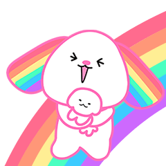 [LINEスタンプ] Lovely Rainbow pups Lolly＆Pop'